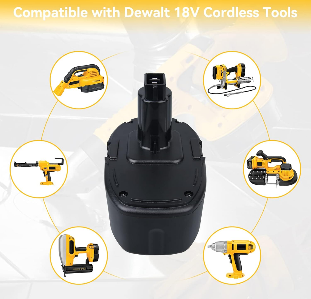 6.0 Ah Lithium ion DC9096 Battery Replacement for Dewalt 18V Battery XRP DC9098 DC9099 DE9096 DE9095 DW9096 DW9098 DW9095 DC9182 (2Pack)