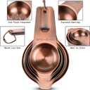Smithcraft Measuring Cups and Spoons Set, Copper Measuring Cups and Spoons Set for Dry & Liquid, Metric&US 7 Stainless Steel MeasureR Cup&9 Spoon Leveler & Measure Enquivalents for Kitchen & Baking
