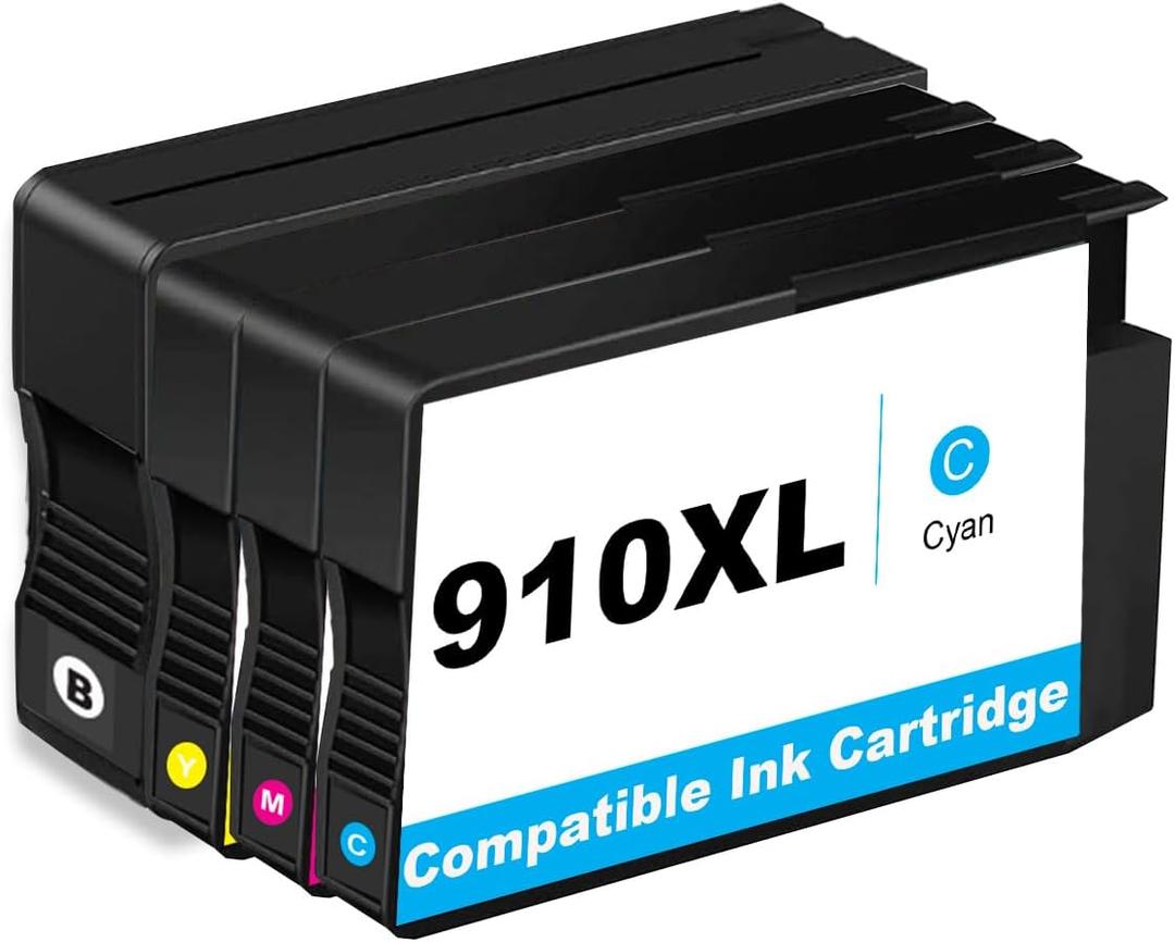 910XL Ink Cartridges Combo Pack for HP Printers Replacement for HP 910 XL to use with OfficeJet Pro 8010 8015e 8020e 8025e 8022e 8028e 8035e 8020 8035 8028 8025 Printer-Cyan Magenta Yellow Black