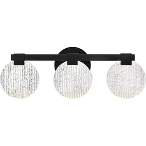 MELUCEE LED Bathroom Vanity Light Black 3-Light 22 Inches Acrylic Modern LED Vanity Light Acrylic Bathroom Lighting Fixtures Over Mirror Dimmable Wall Mount Light 18W Warm Light 3000K
