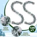 Suncalla 2 Pcs 12ft Thick Christmas Alaskan Pine Christmas Garland Flocked