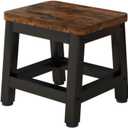 IBUYKE Small Step Stool for Adults Kids, Wooden Bedside Step Stool for High Beds, Non-Slip Stepping Foot Stool with 330 Lbs Capacity for Bedroom Livingroom Bathroom Kitchen, Rustic Brown TBD003H