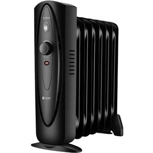 JASUN Oil Filled Radiator Heater with Adjustable Thermostat, Mini Portable Space Heater 700W for Indoor Use, Overheat Safety, Quiet Work, Black