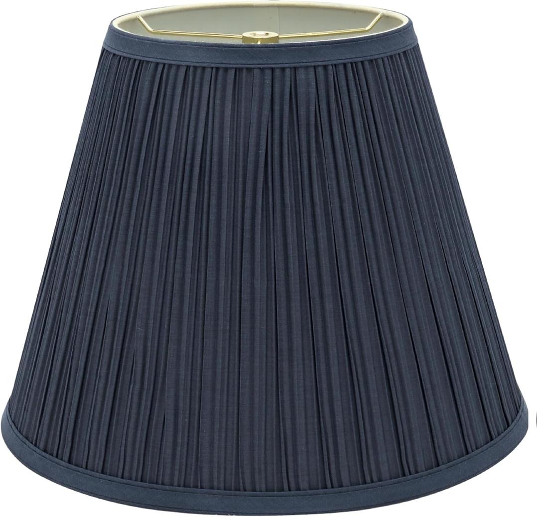 Aspen Creative 33051A, Hardback Empire Transitional Spider Lamp Shade, Mushroom Pleated Stone Blue, 7" Top x 13" Bottom x 10" Slant