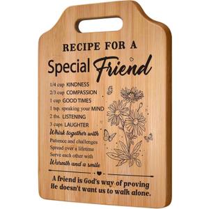 Friend Gifts for Women, Best Friend Birthday Gifts for Women, Recipe Cutting Board for Bestie, Bff, Friendship Christmas Birthday Present for Woman