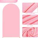 Putros Wedding Arch Cover 6.6FT Pink Spandex Fitted Round Top Chiara Backdrop Stand Covers for Wedding Birthday Party Decoration