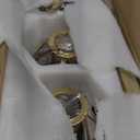 Gold Bathroom Vanity Light Fixtures, 3Light Gold Bathroom Light Fixtures Over Mirror, Sconces Wall Lighting with Elegant Metal Lampshade for Living Room, Bedroom, Hallway