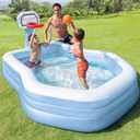 Intex 57183EP 101 Inch Swim Center Shootin' Hoops Inflatable Family Swimming Pool, Blue