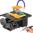 350W Lapidary Saw Benchtop Cutting&Engraving Machine,Variable Speed 0-10000 RPM with Water Cooling,Complete Kit for Wood Acrylic Stone Metal,Includes Diamond Blades,Flex Shaft,Polishing Wheels