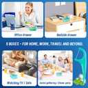 Floss Picks, 300 Count Mint Dental Floss Picks, Toothpicks with 5 Travel Cases for Extra Convenience, Helps Prevent Cavities, Remove Plaque & Freshen Breath, Premium Floss Sticks for Family