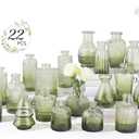 RUCKACE Bud Vases in Bulk 22 Green Glass Small Vases Flower Vase Bulk for Centerpiece Table Wedding Decorations Home Decor Party(Gradient Green 22 Pack)