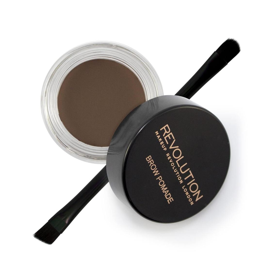Revolution, Brow Pomade, Waterproof Eyebrow Cream, Long Lasting With Extreme Hold, Smudge-Proof, Vegan & Cruelty-Free, Dark Brown, 0.09 oz