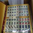 HEY! PLAY! Chinese Mahjong Set with Ornate Storage Case - Traditional Mahjong Tile Game with 146 Engraved Tiles and Two Dice for Adults and Kids