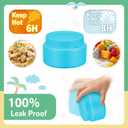 Bento Lunch Box with 10oz Soup Thermo for Kids Insulated Lunch Bag & Foldable Silicone Cup Food Leak Proof Food Container with 5 Compartment for Kid to Shool Travel