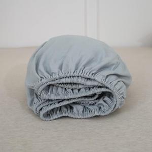 Simple&Opulence Linen Fitted Sheet (1 Piece) - 14 Inch Deep Pocket Mattress Cover Natural Flax Cotton Blended Soft Breathable Bedding - Dusty Blue, Twin Size