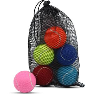 Tennis Balls, 6 Pack Training Tennis Balls,High Elasticity Practice Balls for Beginner, Playing Balls for Dogs (Rainbow)