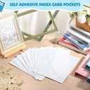 Outus 30 Pcs Index Card Pockets with Top Open Loading Self Adhesive Shop Ticket Holders Clear Plastic Sleeves Adhesive Pockets Work Order Job Ticket Holders for Home Office Posting (8.5 x 11 Inch)