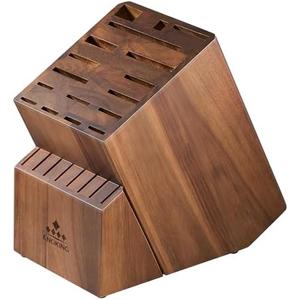 ENOKING Knife Block without Knives, Large Knife Holder- 25 Slots Acacia Wood Universal Knife Block, Butcher Block Countertop for Knife Storage Organizer