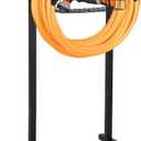 Garden Hose Holder - Upgraded Water Hose Holder Stand with Storage Basket Holds 151ft, Heavy Duty Freestanding Garden Hose Hanger Storage Rack for Outside Yard Lawn Farm