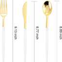 I00000 60 Pcs Gold Plastic Silverware - Heavy Duty Plastic Cutlery -Party Disposable Silverware SetDisposable Cutlery Set Includes 20 Forks, 20 Knives, 20 Spoons Perfect for Wedding