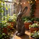 DiliComing Bunny Decor Resin Animals Statue - Garden Decorations Garden Decor for Outside Cute Cheeky Bunny Figurine Statues for Home Decor Outdoor Decor for Porch 11 Inch