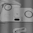 Dual Phone Magnetic Wireless Charging Station for Apple Devices/Apple Ecosystem,with Auto-Switch 7-Color Light & Clock, Compatible with iPhone 17/16/15, for iWatch 11/10/9 & AirPods Pro3Cream