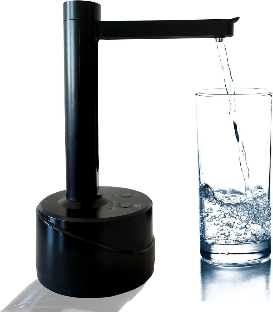2in1 Water Dispenser Foldable Automatic Drinking Water Pump for 5 Gallon Bottle Type-C Portable Water Jug Dispenser for Home,Office,Camping (Acrylonitrile Butadiene Styrene (ABS), Black)