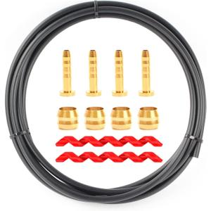 Replacement Bike Hydraulic Disc Brake Hose Line with Brass Olive and Barbed Fitting Kit Compatible with Shimano BH59, BH90, Deore, XTR, XT, AVID SRAM, 2.5m Length, Multiple Fitting options (for BH59)