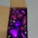 Skylety 30 Pieces Valentine's Day Heart Ornaments, Heart Shaped Decorations Tree Hanging Baubles for Valentine Wedding Anniversary, 3 Styles 2 Size (Purple)