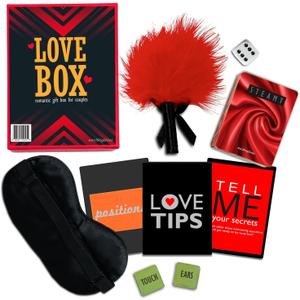 Steamy Romantic Love Box Gift Set - Valentines Day Gift for Husband Wife Girlfriend Boyfriend- Wedding Anniversary Box for Couples, Him and Her, Couple Games for Date Night Ideas