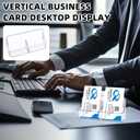 4 Pack Vertical Business Card Holder, Clear Acrylic 2 Pocket Desktop Business Card Holder, Multiple Cards Display Stand for Home, Office, and Exhibition, up to 100 Cards