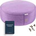 Mindful Modern Velvet Meditation Cushion | Luxe Zafu Yoga Floor Pillow Seat | Posture Support | Buckwheat Hull Filled | Large Round Cushion with Removable Washable Cover + Carry Handle (Dusty Violet)