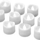 eLander LED Tea Lights Flameless Candle with Timer, 6 Hours on and 18 Hours Off, 1.4 x 1.3 Inch, Cool White, [12 Pack]