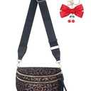 Bum Bag Crossbody Bag for Women | Spacious Bum Bags | Nylon Crossbody Fanny Packs | Leopard Purse Belt Wallet (Colour Bum Bag-Brown Leopard)