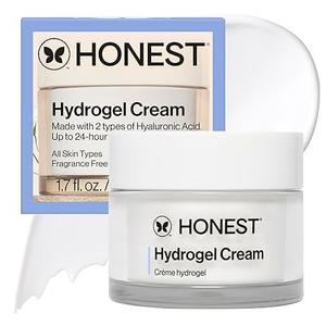 Honest Beauty Hydrogel Cream with Hyaluronic Acid, Lightweight Moisturizing Water, Gentle for Sensitive Skin, FragranceFree, Vegan 1.7, fl oz