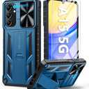FNTCASE for Samsung Galaxy A15-5G Case: Protective Shockproof Rugged Military Grade Drop Protection A15 Cell Phone Mobile Cover with Kickstand | TPU Matte Textured Tough Hybrid Hard Cases - Blue