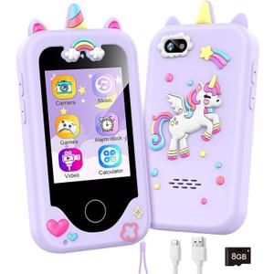 Kids Smart Phone Gifts Toys for Girls Boys Age 3-8,Toddler Learning Toys with Educational Games, 3 4 5 7 8 9 6 8 9 Year Old Girl Birthday Gift Ideas-Purple