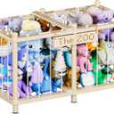 Stuffed Animal Storage Zoo, Wooden Toy Organizers and Storage, Large Capacity Kids Stuffy Organizer, Space Save Stable Plushies Holder Cage for Toddler Room, Bedroom, Playroom & Nursery