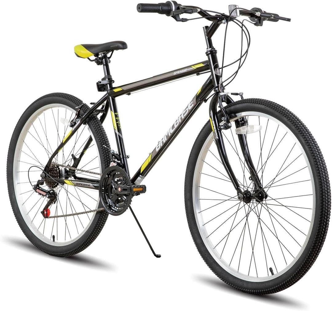HH HILAND 24 26 inch Mountain Bike for Men Women, 21 Speeds High-Carbon Steel Frame, Sport Cycling MTB Bicycle for Adult (black)