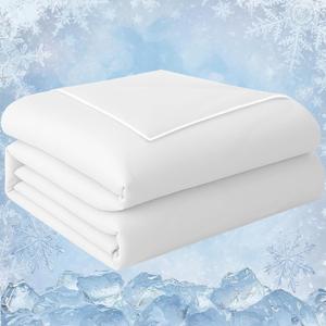 Cooling Blanket Comforter Queen Size, Cooling Blankets for Hot Sleepers and Night Sweats, The Cold Blanket for Queen Size Bed, White Summer Blanket Breathable Soft.