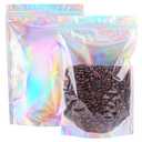 NPLUX Holographic Mylar Bags Resealable Smell Proof Bags for Packaging and More - Resealable Bags for small business(50PACK, 5.5x8INCH)