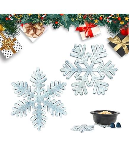 Linton Arts Snowflake Metal Trivets, Heat Resistant Cast Iron Trivet, Decorative Christmas Trivets for Holiday & Christmas Decorations for Kitchen