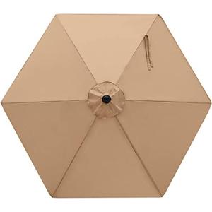MASTERCANOPY Patio Umbrella 7.5 ft Replacement Canopy for 6 Ribs-Beige Canopy Only