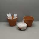 6 Pack Plastic Plant Pots with Drainage Holes and Tray, 7 inch Thickened Indoor Planters Seedlings Nursery Pots for Flowers, African Violet, Succulent and All House Plants, Terracotta