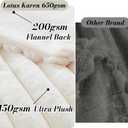 Lotus Karen Blanket for Bed Queen Size, Cozy Soft Fluffy Fuzzy Cream White Blanket, Striped Warm Thick Furry Plush Shaggy Large Blankets for Women, 90x90 Inches
