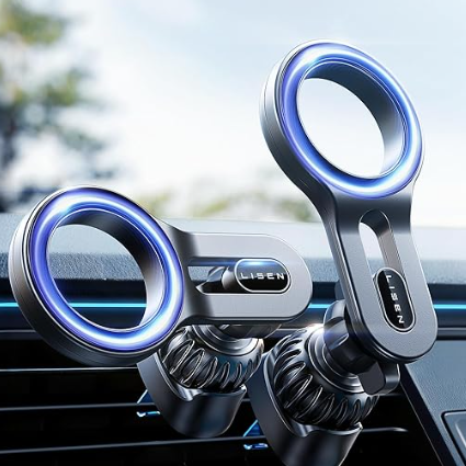 LISEN for MagSafe Car Mount, 2026 Magnetic Phone Holders for Car Air Vent Phone Mount [UltraMagnetic] Hands Free Cell Phone Holder Car Accessories Gifts for Men Women fit iPhone 17 16 15 14 13 12 Pro