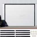 tonchean 3" Garage Brush Seal Kit for Roll-up Doors 16 x 8ft Heavy Duty Nylon Brush with Aluminum Track for Warehouse/Commercial/Sliding Barn, Top Straightx4 + Side 45-Degree Holder Side Sealx4