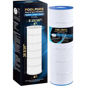 POOLPURE PLF175A Pool Filter Replaces Hayward C1750, CX1750RE, PA175, Ultral-B4, Unicel C-8417, Filbur FC-1294, Sta-Rite PXC175, 817-0175P, L x OD: 28 3/16" x8 15/16", 175 sq.ft Cartridge