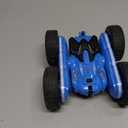 Remote Control Car, RC Cars with Strip Lights and Headlight, 2 Hours Long Battery Life, 4WD Double-Sided 360° Flips Rotating Stunt RC Car Toys, Birthday Gift for Boys Girls (Blue)