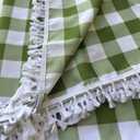 Tassel Water-Resistant Checkered Table Cloth 58x84 Inch - Farmhouse Rustic Fringe Gingham Tablecloth, Rectangle Buffalo Plaid Table Cover for Kitchen Picnics, Gardens and Parties